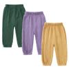 ZFTTZYMX Unisex Kids Cotton Linen Long Pants 3Packs Boys Girls Summer Elastic Waist Sweatpants Pull On Trousers view 1