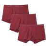 Maiyifu-GJ Men's Modal Low Waist Underwear Solid Color Stretch Trunks Breathable Comfortable Boxer Shorts (Red 3PC,Large) view 1