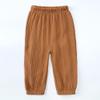 ZFTTZYMX Unisex Kids Cotton Linen Long Pants 3Packs Boys Girls Summer Elastic Waist Sweatpants Pull On Trousers view 2
