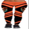 Sister Amy Women's Digital Skull Printted Ankle Elastic Tights Leggings Skull in Orange X-Small view 1