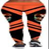 Sister Amy Women's Digital Skull Printted Ankle Elastic Tights Leggings Skull in Orange X-Small view 3