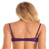 Lejafay Women See Through Lace 1/4 Cups Balconette Bustier Brassiere Padded Underwire Shelf Bra Tops Purple X-Large view 3