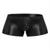 Oyolan Men's Dry Fit Running Compression Tight Sport Short Pants Shiny Glossy Spandex Boxer Shorts Black Large view 1