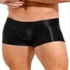 Oyolan Men's Dry Fit Running Compression Tight Sport Short Pants Shiny Glossy Spandex Boxer Shorts Black Large view 4