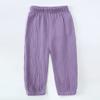 ZFTTZYMX Unisex Kids Cotton Linen Long Pants 3Packs Boys Girls Summer Elastic Waist Sweatpants Pull On Trousers view 3