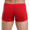 JEsilunmaMY Mens Low Waist Ice Silk Underwear Moisture-Wicking Breathable Sheer Boxer Briefs Solid Color Support Pouch Trunks (Red-3PC,X-Large) view 4