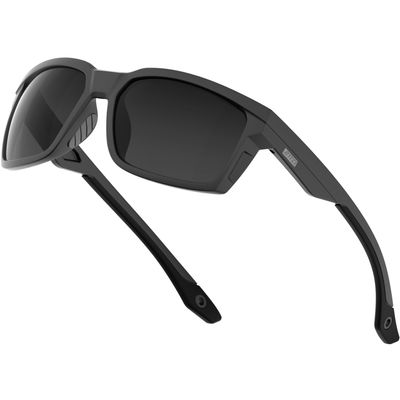 ATTCL Polarized Fishing Sunglasses Men: Lightweight Wrap-Around UV400 Protection Secure Fit for Driving Cycling Running Sports 2238 Black-Gray