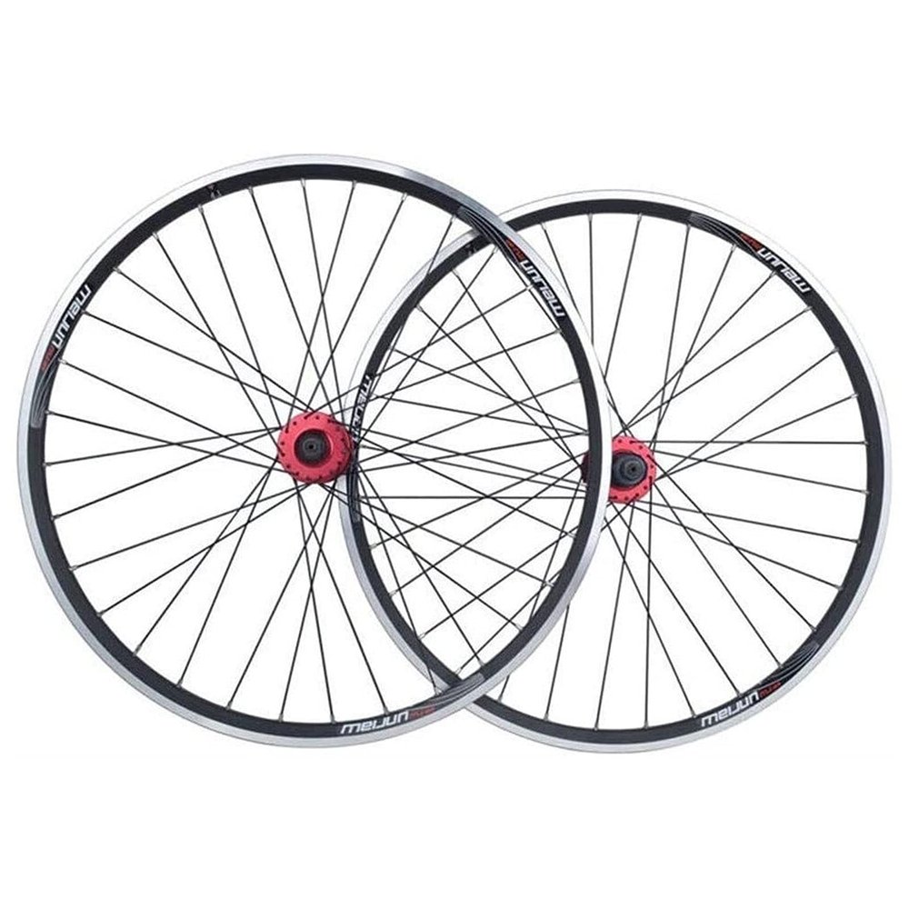 ZECHAO Bike wheelset 20 inch,32H BMX Bike Wheel Double Layer Alloy Rim Disc V Brake Quick Release 7 8 9 10 Speed Wheelset (Color : Black, Size : 20inch)