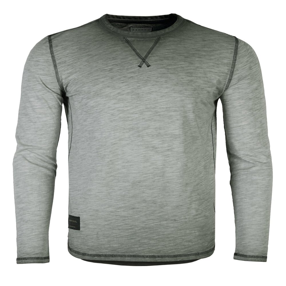 ZIMEGO Mens Long Sleeve T-Shirt - Vintage Casual Basic Tees for Men, Green, Medium