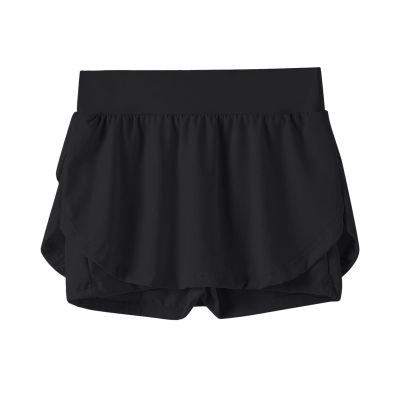 Toddler Kids Girls Fashionable Casual Tennis Fitness Yoga Running Sports Pockets Shorts Skirts (Black, 14-15 Years)