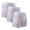 JEsilunmaMY Men's Breathable Mesh Sexy Underwear Mid Waist Moisture Wicking Boxer Briefs Solid Color Support Pouch Trunks (White-3PC,Small) view 1