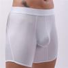 JEsilunmaMY Men's Breathable Mesh Sexy Underwear Mid Waist Moisture Wicking Boxer Briefs Solid Color Support Pouch Trunks (White-3PC,Small) view 4