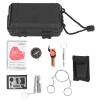 Outdoor Survival Box, Portable Emergency Box with Compass Whistle Flashlight Blanket for Car Home Travel Camping Office Sports view 1