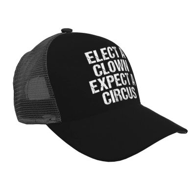 Nevfugo Elect A Clown Expect A Circus Mesh Baseball Cap for Women Men Summer Sports Hats Breathable UV Protection Caps Black