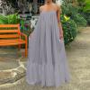 NaRHbrg Women Summer Maxi Dresses Sexy Spaghetti Strap Sleeveless Long Dress Sundress Tiered Ruffle Boho Cami Beach Dress view 2