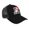 Nevfugo I Love Ice Skating Skates Mesh Baseball Cap for Women Men Summer Sports Hats Breathable UV Protection Caps Black view 1