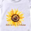 Bodysuit Girls Boys and Girls Cartoon Sunflower Live in The Sunshine Print Short Sleeved Long Sleeve (White, 0-3 Months) view 2