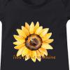 Bodysuit Girls Boys and Girls Cartoon Sunflower Live in The Sunshine Print Short Sleeved Long Sleeve (Black, 0-3 Months) view 2