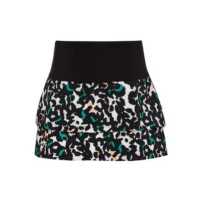 Fila Girls' Ruffle Skort Black Animal/Black XS