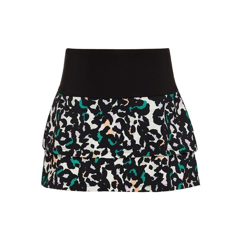 Fila Girls' Ruffle Skort Black Animal/Black XS