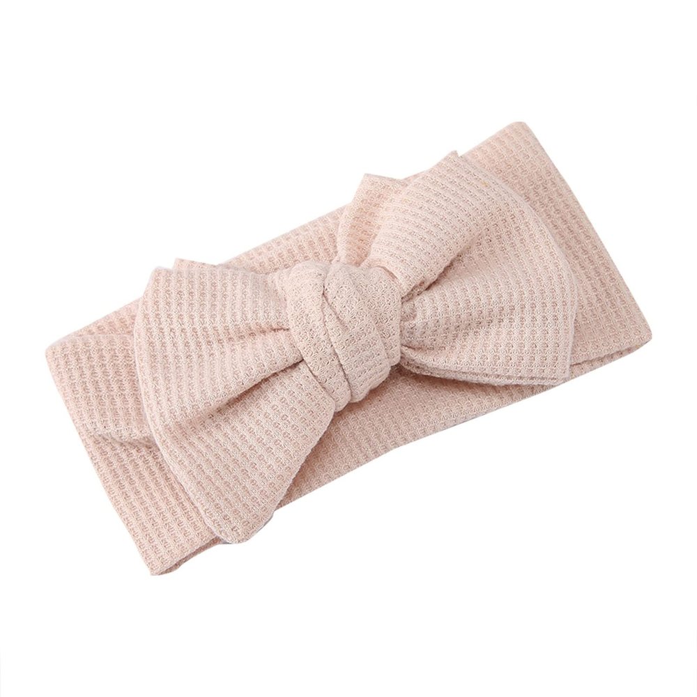 Band Bows Infants And Toddlers Oversized Bow Headband Children's Knitted Knotted Headband Baby (Beige, One Size)