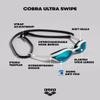 ARENA Unisex Cobra Ultra Swipe Racing Swim Goggles for Men and Women Swipe Anti-Fog Technology Polycarbonate Mirror Lens, Emerald/Peacock view 2