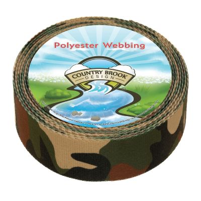 Country Brook Design - Woodland Camo HD Polyester Webbing (1 Inch, 20 Yards)