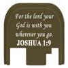 NDZ Performance Rear Slide Cover Plate for Glock Gen 1-4 9MM .40 S&W .357 SIG 10MM .45 Gap Laser Engraved Anodized Aluminum in Olive Drab Green, Made in The USA - Bible Joshua 1:9 view 1