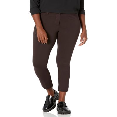Briggs New York Women's High Rise Skinny Knit Ponte Pant, Espresso Roast, 12