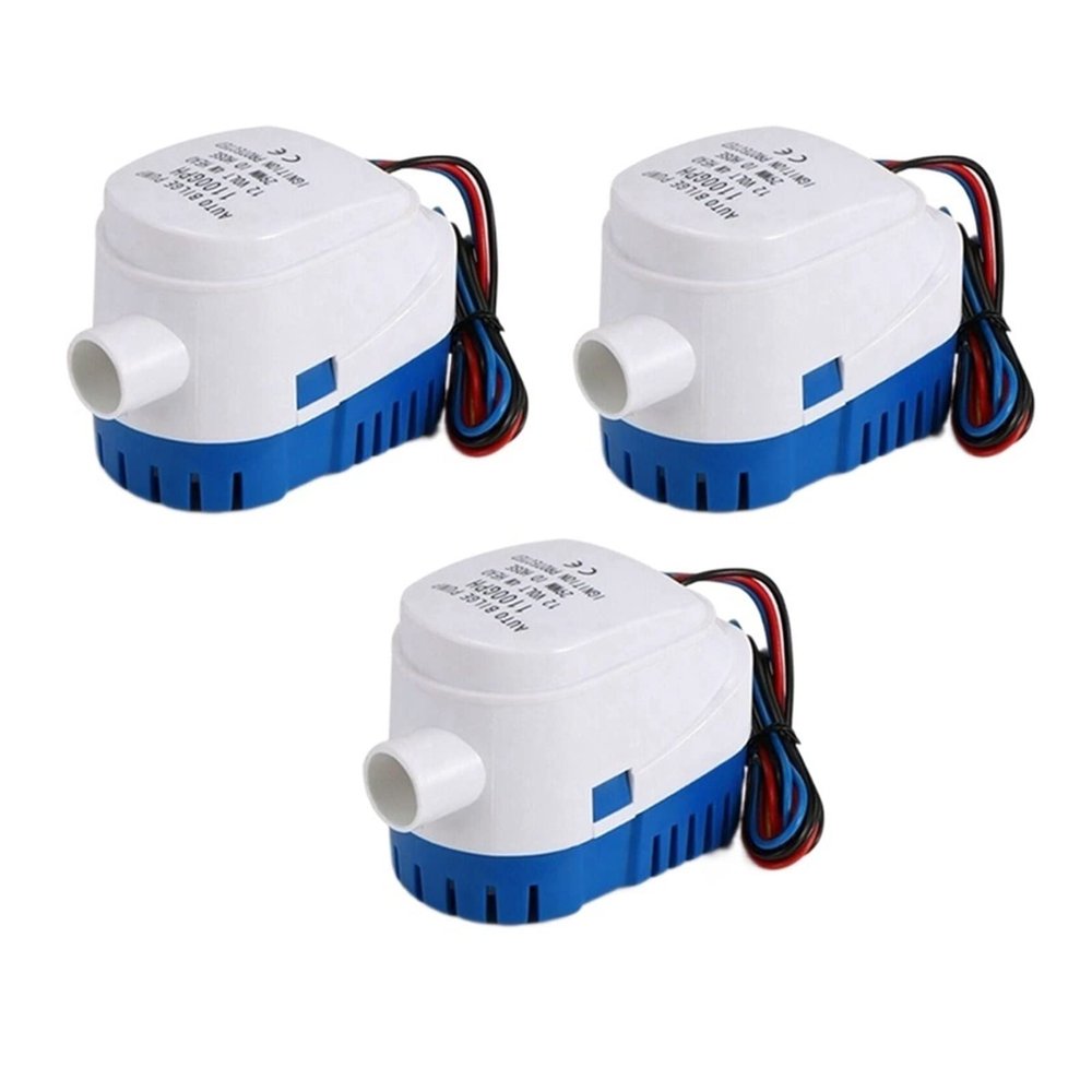 Bomba de agua de diafragma autocebante 3X Automatic Submersible Boat Bilge Water Pump 12V Auto with Float Switch Outlet