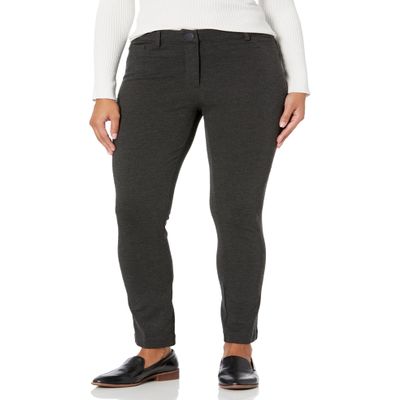 Briggs New York Women's High Rise Skinny Knit Ponte Pant, Heather Charcoal, 6