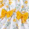 5 Year Clothes Baby Girl Floral Jumpsuit Dress Ruffle Knit 2 Piece Bodysuit Skirt with Headband New Years Eve Girls Dress (Yellow, 9-12M) view 3