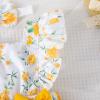 5 Year Clothes Baby Girl Floral Jumpsuit Dress Ruffle Knit 2 Piece Bodysuit Skirt with Headband New Years Eve Girls Dress (Yellow, 9-12M) view 4