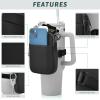 Mvidsy Stanley Water Bottle Pouch, 30oz, Black, Soft, Unisex, Adjustable Strap, 1 Compartment, Pouch Style, Bottle Case view 2