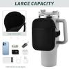 Mvidsy Stanley Water Bottle Pouch, 30oz, Black, Soft, Unisex, Adjustable Strap, 1 Compartment, Pouch Style, Bottle Case view 3