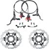 BUCKLOS MTB Hydraulic Disc Brakes Set, Mountain Bike Left Front 800mm Right Rear 1450mm Brakewith 160mm Black Floating Disc Brake Rotor and 6PC Bolts view 1