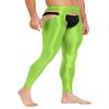 LiiYii Men's Mid Hollow Out Underwear Pants Long Thermal Bottoms Leggings Slim Fitted Sport Tights Fluorescent Green One Size view 2