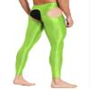 LiiYii Men's Mid Hollow Out Underwear Pants Long Thermal Bottoms Leggings Slim Fitted Sport Tights Fluorescent Green One Size view 3