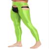 LiiYii Men's Mid Hollow Out Underwear Pants Long Thermal Bottoms Leggings Slim Fitted Sport Tights Fluorescent Green One Size view 4