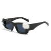 helena Square Sunglasses for Women Flower Square Thick Frame Sun Glasses Simple Designer Style Shades (black) view 2