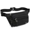 Large Waist Bum Bag Fanny Pack for Outdoor Sport Fashion Waterproof Bag Belt Bag for women men boys Multifunctional Travel Workout Hiking Running Cycling 6 Zipper Pockets (Black) view 1