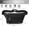 Large Waist Bum Bag Fanny Pack for Outdoor Sport Fashion Waterproof Bag Belt Bag for women men boys Multifunctional Travel Workout Hiking Running Cycling 6 Zipper Pockets (Black) view 2