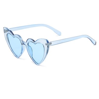 YOSHYA Clout Goggle Heart Sunglasses Vintage Cat Eye Mod Style Retro Kurt Cobain Glasses (Navy blue)