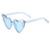 YOSHYA Clout Goggle Heart Sunglasses Vintage Cat Eye Mod Style Retro Kurt Cobain Glasses (Navy blue) view 1