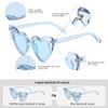 YOSHYA Clout Goggle Heart Sunglasses Vintage Cat Eye Mod Style Retro Kurt Cobain Glasses (Navy blue) view 3