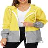 Cdiecer Women's Raincoat Waterproof Windbreaker Hoodie Sunscreen Zipper Jacket Lightweight Outdoor Hiking Color Block Jacket view 1