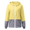 Cdiecer Women's Raincoat Waterproof Windbreaker Hoodie Sunscreen Zipper Jacket Lightweight Outdoor Hiking Color Block Jacket view 2