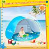 Monobeach Baby Beach Tent with Beach Sand Toys Pop Up Portable Shade Pool UPF50+ UV Protection Sun Shelter for Infant with Easy Set Up Canopy (Blue with Toys) view 2
