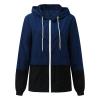 Cdiecer Women's Raincoat Waterproof Windbreaker Hoodie Sunscreen Zipper Jacket Lightweight Outdoor Hiking Color Block Jacket view 2