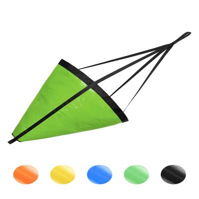 BLUEWING 32in Sea Anchor Drift Sock 840D Nylon Parachute Fishing Drogue for Marine Boat/Jet Ski/Sail, Green